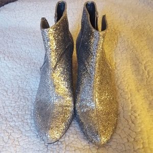 BCBGeneration Silver Sparkle Booties